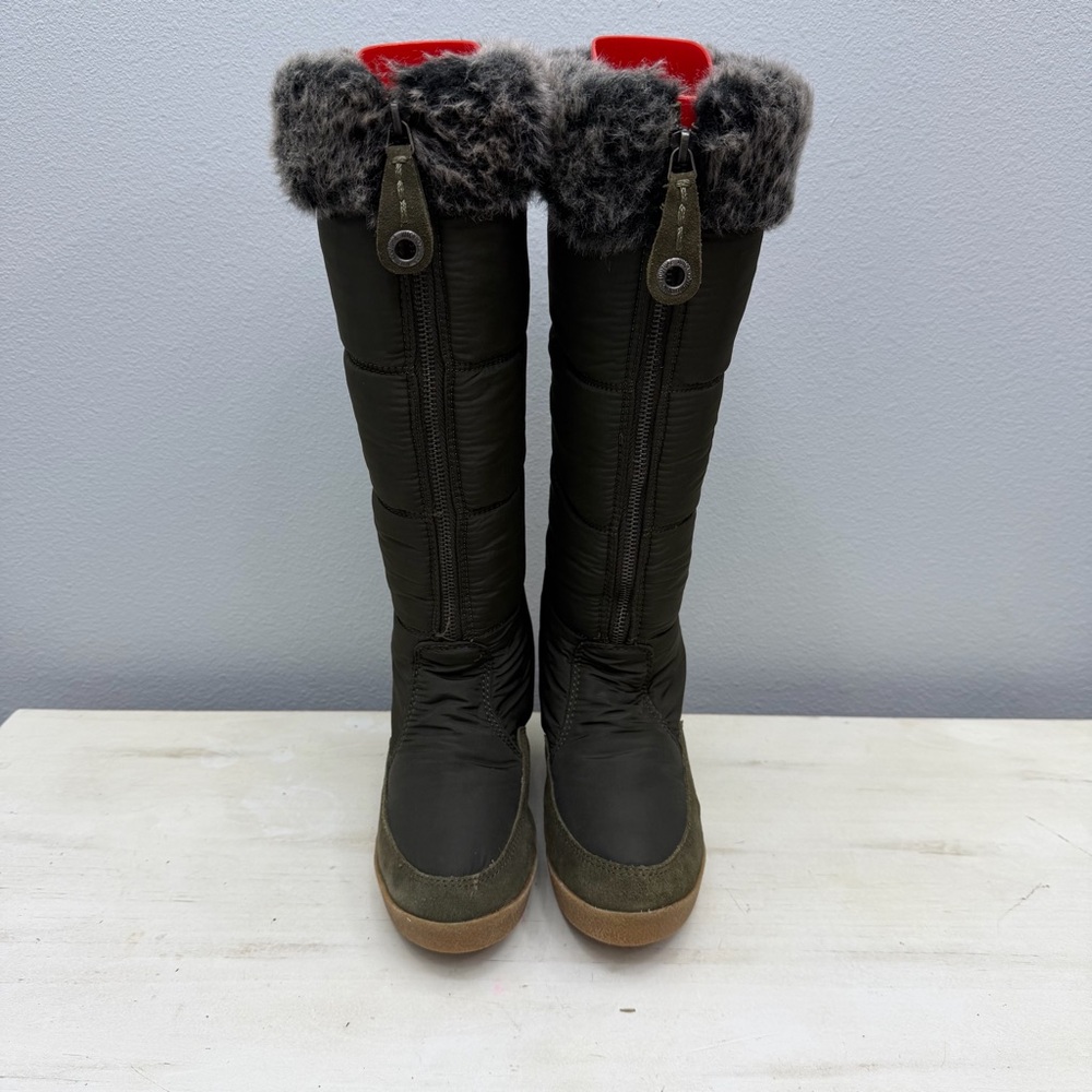 Juicy Couture Green Puffer Wedge Platform Boots Size 7 - Picture 6 of 10